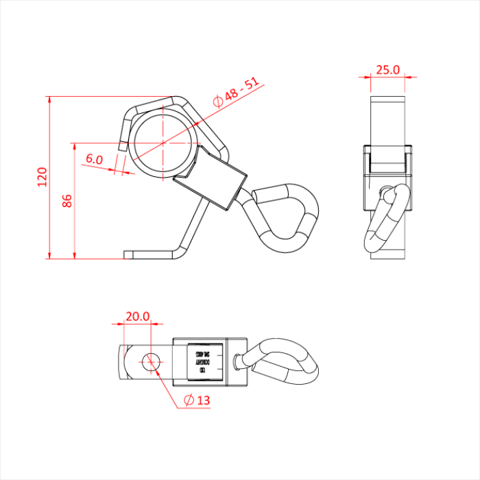 Truss Type Universal Hook Clamp Doughty Engineering