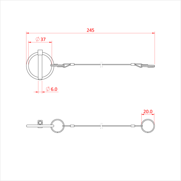 Lynch Pin with wire Doughty Engineering